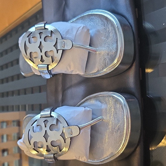 Tory Burch Shoes - NWT Tory Burch Metallic Silver Sandals - Sold Out Everywhere